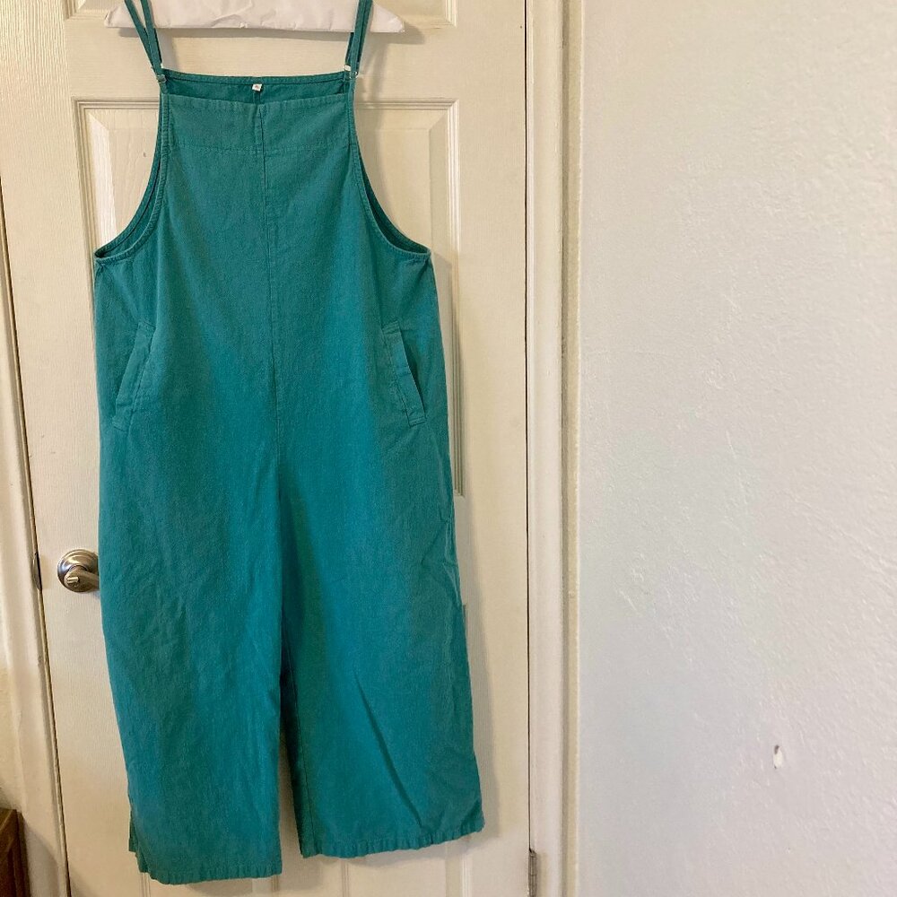Good Condition, SZ XL (see measurements) Cotton Romper, Seaglass Green